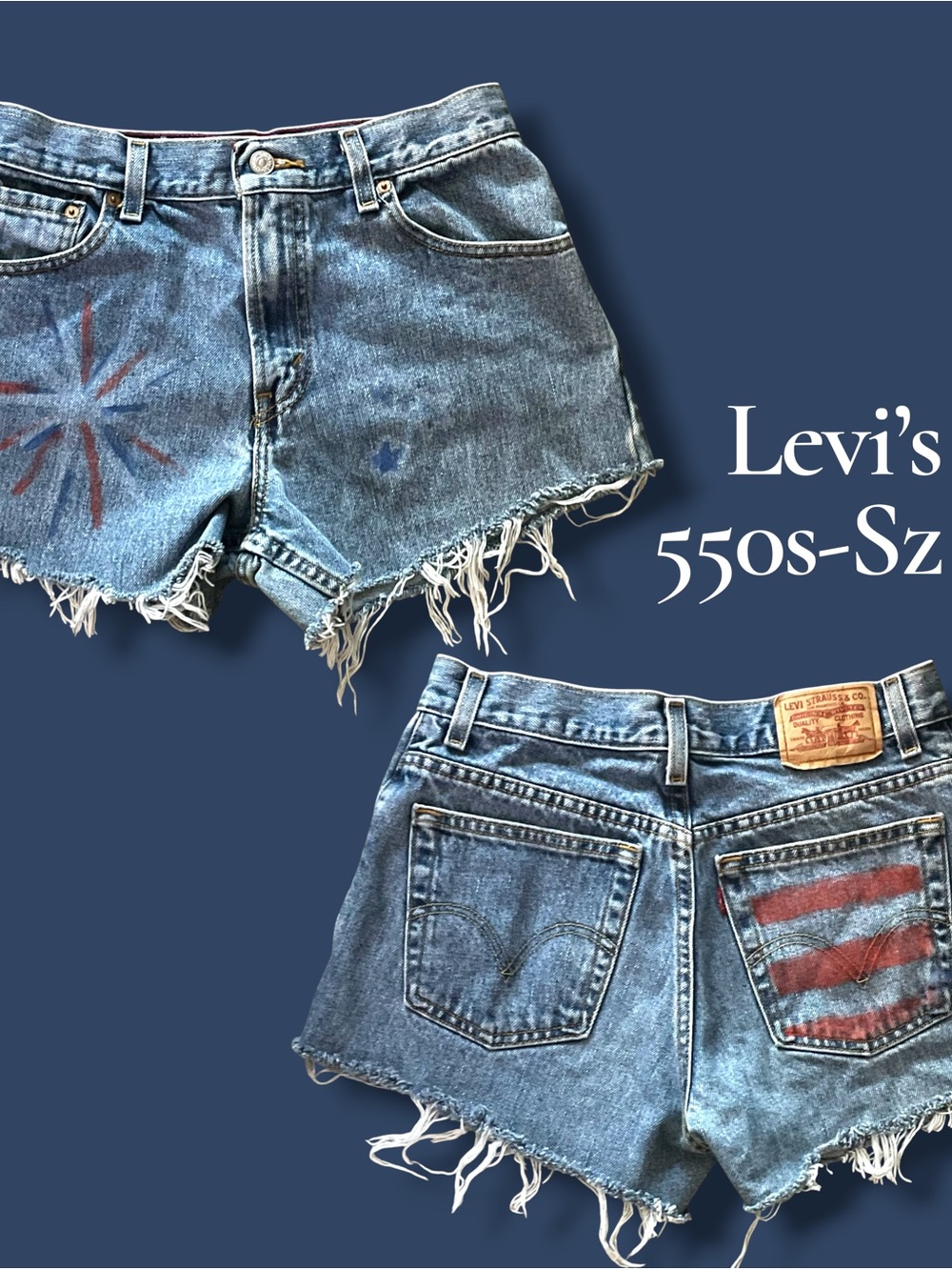 Levi's Women's Cutoff Denim Shorts with Painted Stars & Stripes